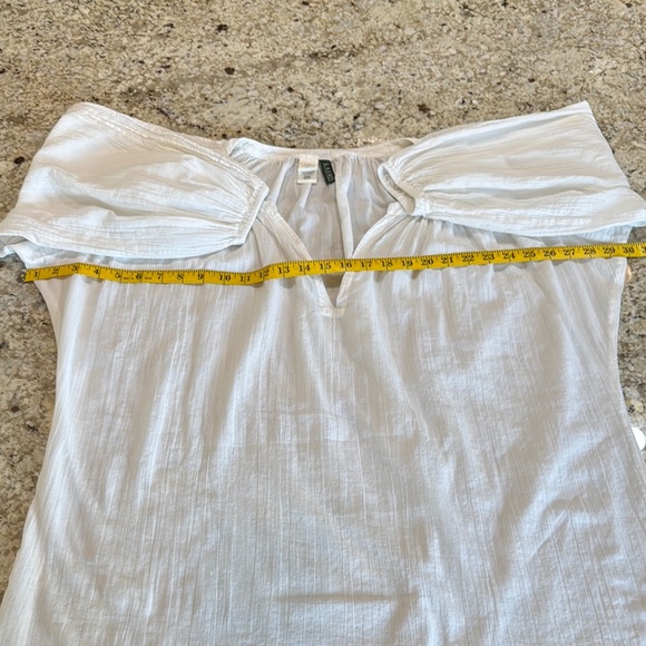 Ralph Lauren White Cotton Peasant Tunic Blouse Cover Up Size Large - Picture 8 of 12